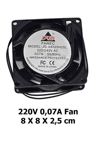 fanec 220V AC 0.07A Soğutucu Fan 8x8x2.5 cm 80mm Metal Panel Sanayi Tip Makin...