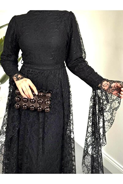 AKBAŞ Tesettür Dantel Elbise