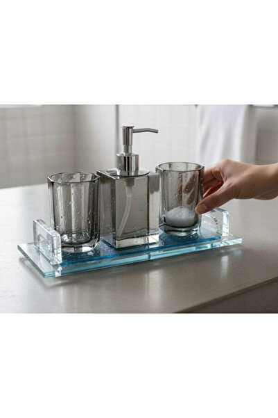 ROY KING Kristal Black 4 Piece Bathroom Set