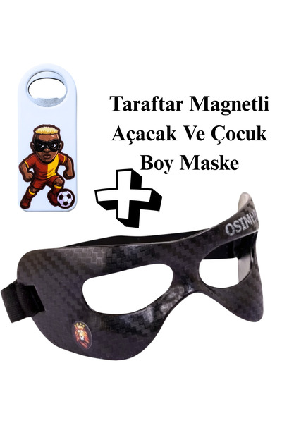 HERALDİS Osimhen Maskesi Elastic Carbon Pattern Magnet Opener