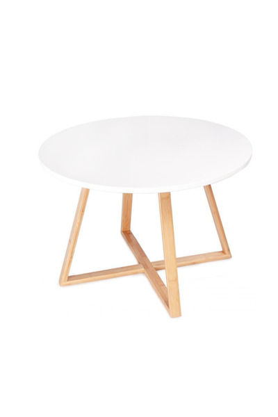 BASE Măsuță de cafea în stil scandinav modern, 60 cm, ALBA, rotundă