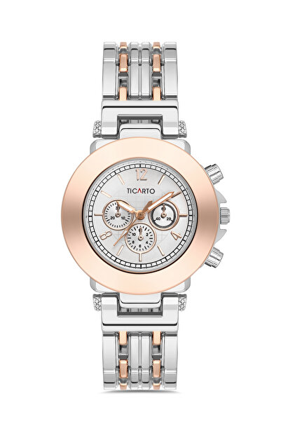 Ticarto Women's Rose-Silver Color Wrist Watch Tctss000306S0489