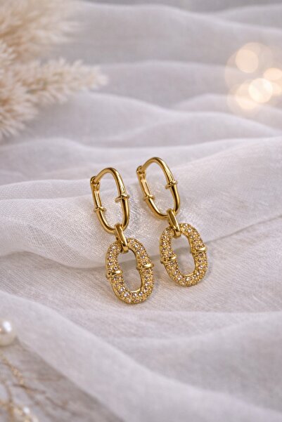 Inovius Елегантни обеци, позлатена мед - LMG4057