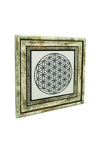 Sadrazam Flower of Life Pattern Printed Natural Stone Painting 25X25Kd-109