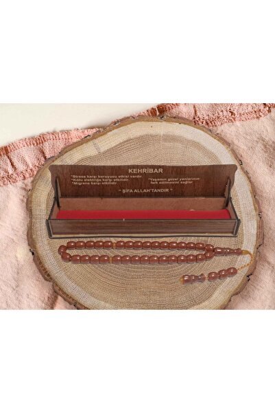 BEST PARTİ Best Special Wooden Boxed Squeeze Amber Prayer Beads Model-7
