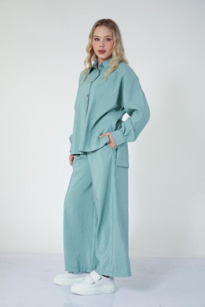 Suede Style 5834 - Stylish Comfortable Woven Cotton Fabric Casual Women's Set