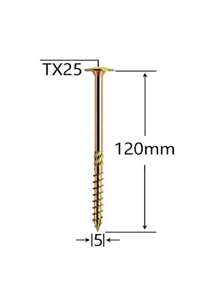 Mag-Krak Surub Dulgherie Cap Plat 5x120 mm Torx TX25 - 100buc/cutie