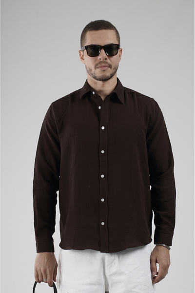 Butik Trend Biz Regular Muslin Fabric Cotton Men's Shirt