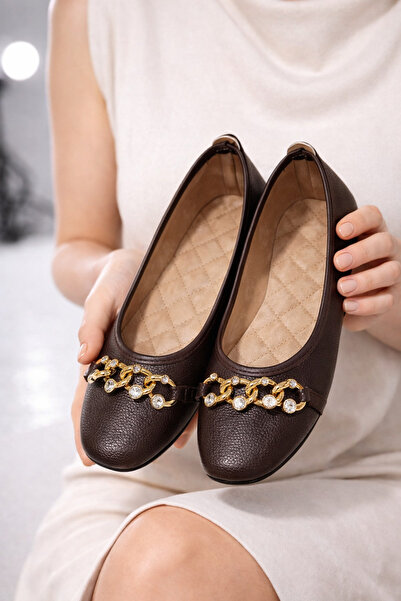 FootFrenzy Γυναικεία παπούτσια μπαλαρίνας Liva με λεπτομέρεια αλυσίδας – Κομψ...