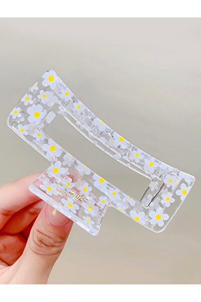 GÜLPEŞE Transparent Daisy Mandal Clasp Yellow White Summer Clasp