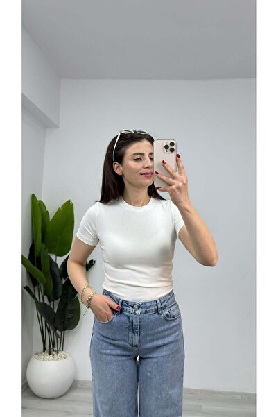 TUNAM BUTİK 0135 Ultra Flexible Cotton Modal Badi Ecru