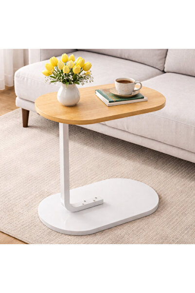 MODALITE Oval coffee side table type C, Natural top, Metal frame, Multifuncti...