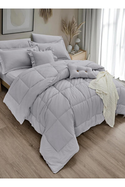 INREST طقم لحاف كينج 8 قطع - من الألياف الدقيقة الفاخرة - متوفر بثلاثة ألوان