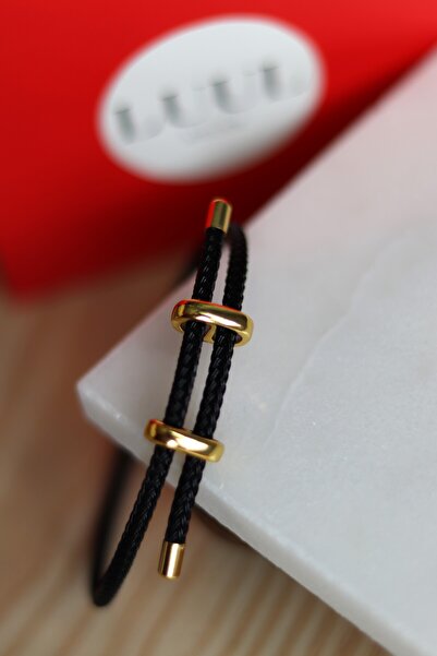 LUUL ATELIER Gold Detail Adjustable Men's Steel Bracelet