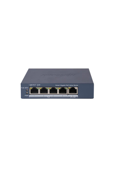 Hikvision Switch DS-3E1505P-EI/M, 4 ports, PoE