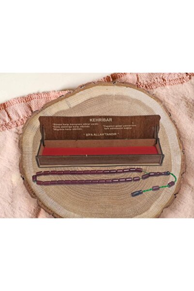 BEST PARTİ Best Special Wooden Boxed Squeeze Amber Prayer Beads Model-9