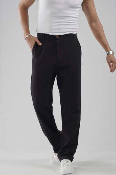king brich Baggy Fit Cotton Linen Trousers