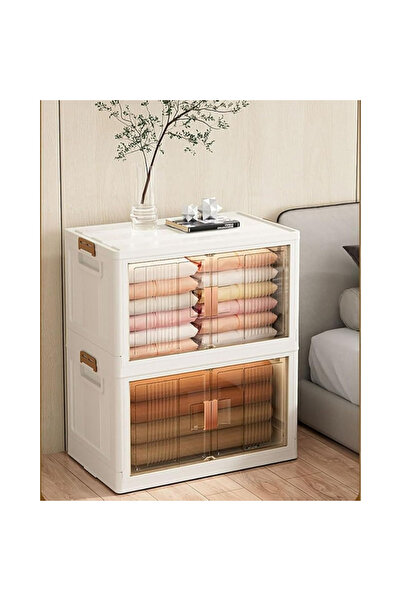 KEKE 2 Tier Convenient Assembly-Free Storage Cabinet for Household Snacks, To...