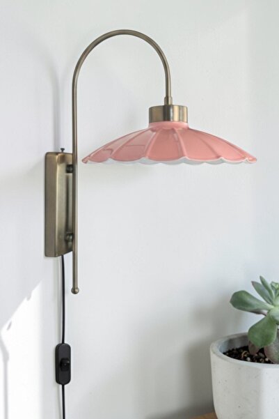 Bamyum Risso Pembe Fişli Tekli Aplik Salon Mutfak Koridor Cafe Butik Lamba Ay...