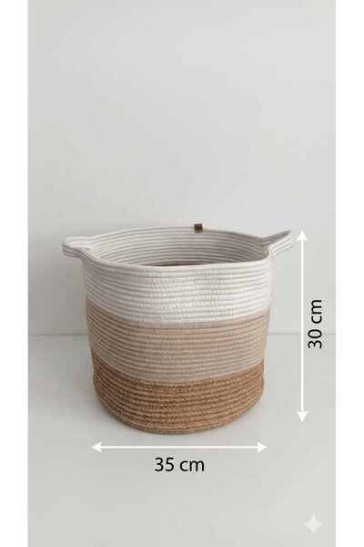 Taç Handmade Jute Basket Organizer