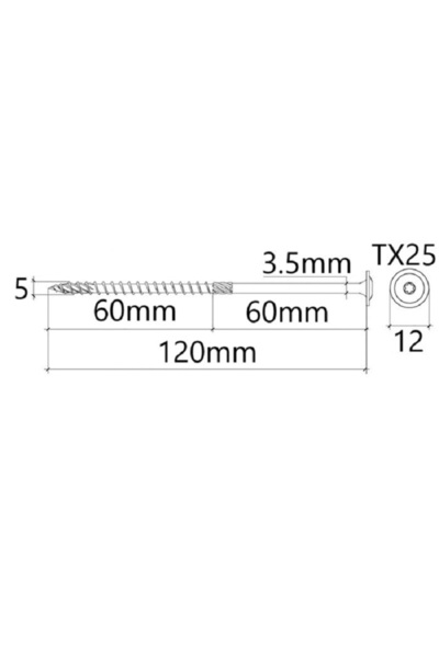 Mag-Krak Surub Dulgherie Cap Plat 5x120 mm Torx TX25 - 100buc/cutie
