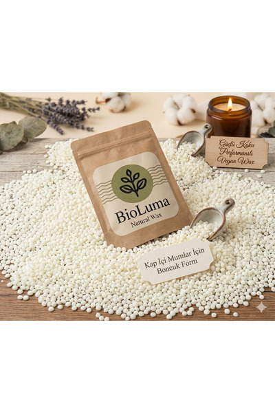 hk BioLuma Premium Soya Wax - Kap İçi Mumlar İçin Boncuk Form - Güçlü Koku Pe...