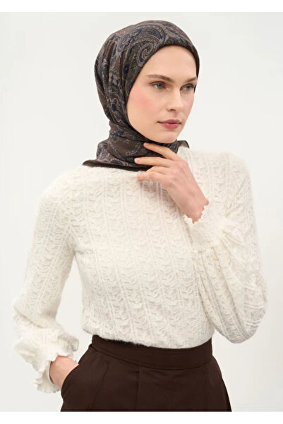 Silk Home Viscose Velora Scarf Four Seasons Etro Pattern Brown 90X90