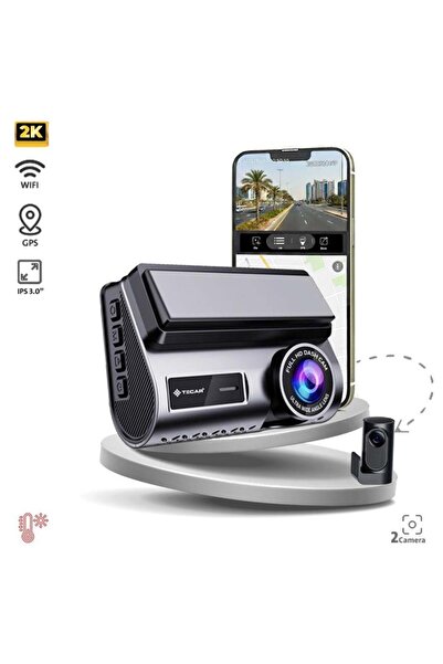 Tecar Te-D222 Dash Cam 2K Digital Two Cameras with Wi-Fi \ Wifi 24H Recording...