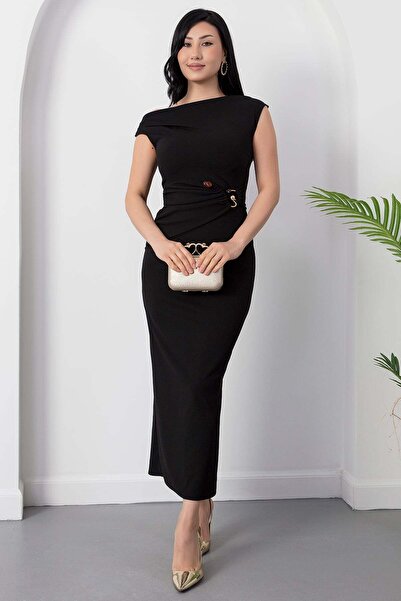 PULLIMM Degaje Collar Stone Embellished Sleeveless Dress Grs3893