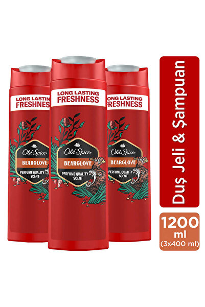 Old Spice Bearglove Erkek Duş Jeli ve Şampuan 400 ml x3