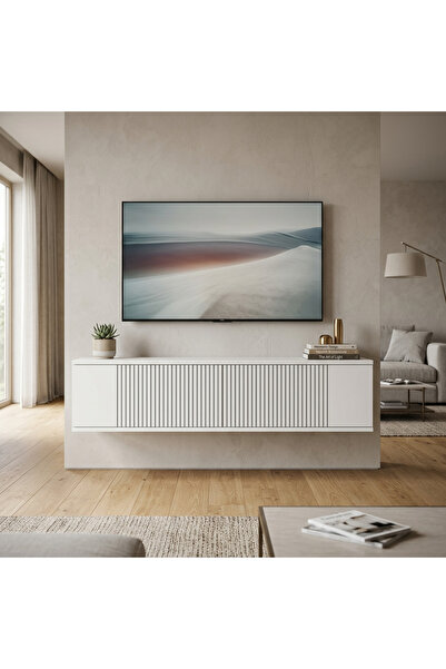 CENEYRA TDA1204B - CORSA DUVARA MONTAJ TV STAND, TV RAFI BEYAZ 120CM