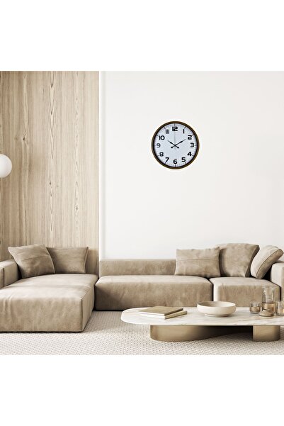 Leyaton ساعة حائط قياسية باللون البني مقاس 36 سم RVRYT-RS345