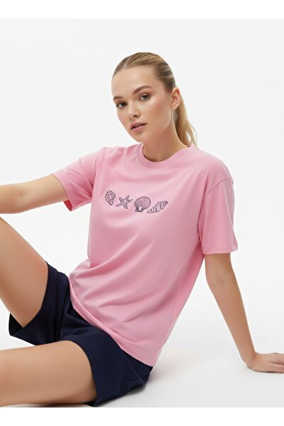 Noi Belis Tricou tricotat supradimensionat cu guler rotund SS26TS0035