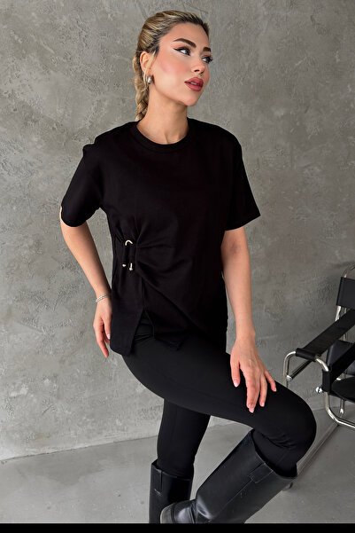 Noa&Noa Γυναικείο μπλουζάκι με λεπτομέρεια στην πλαϊνή πόρπη – Μοντέρνα γραμμ...