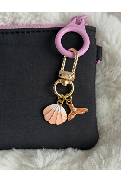 WhimsyWhite Mermaid Series Pearlescent Oyster and Mermaid Tail Gold Bag Acces...