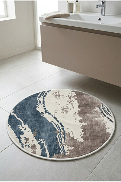 Zevahir Home Round Multi-Purpose Bathroom Mat Non-Slip Base Foot Mat 50X50 Mo...