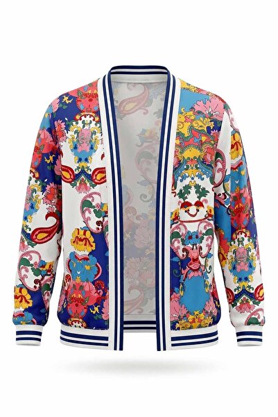 On Fashion Women's Ribbed Collar Half-Zip Cardigan