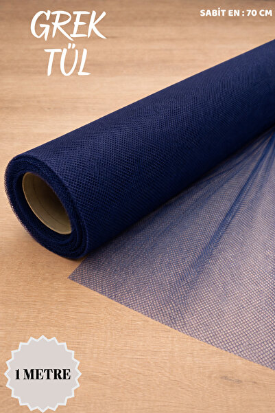 Mortex Lacivert İran Grek Tül Boy 1 Metre En 70 Cm, Nişan Kına Düğün Bohça Ka...