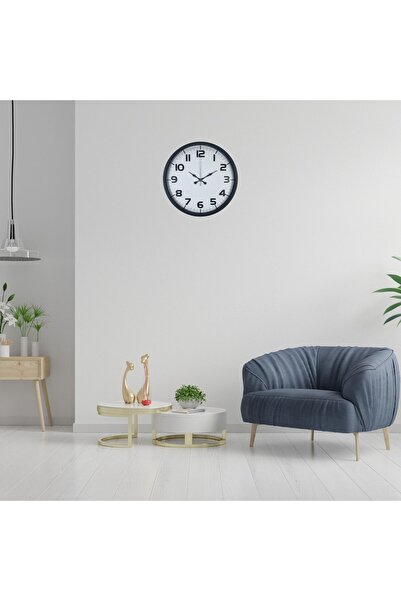 Marsilyan Black 36 cm Large Number Wall Clock