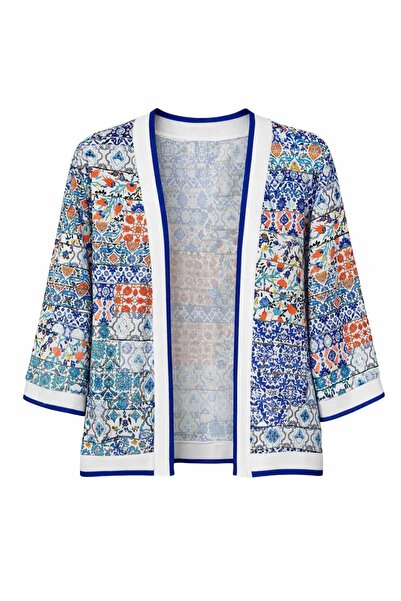 On Fashion كارديجان قصير متعدد الألوان منقوش للنساء