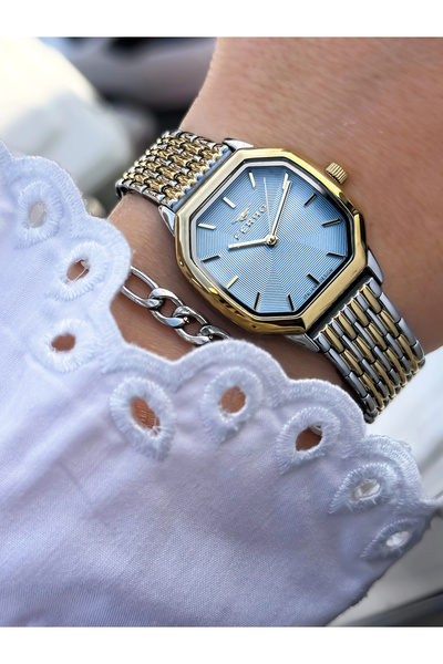 FERRO Yellow and Silver Steel Cord Women's Wristwatch Fl21766A-D3 3Atm Water ...