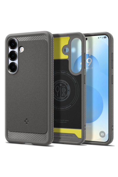 Spigen Husă pentru Samsung Galaxy S25, Rugged Armor MagSafe, Gri