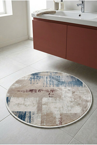 Zevahir Home Round Multi-Purpose Bathroom Mat Non-Slip Base Foot Mat 50X50 Mo...