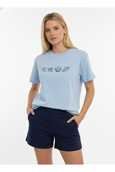 Noi Belis Oversize Crew Neck Knitted T-Shirt Ss26Ts0035