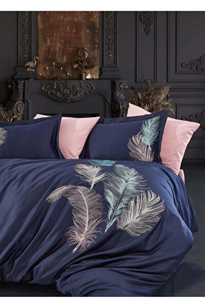 Dantela Σετ Παπλωματοθήκης από Βαμβακερό Σατέν με Κέντημα - Μέγεθος King