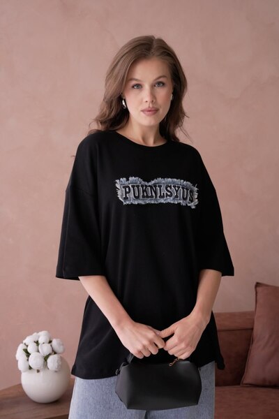 Noi Belis Tricou tricotat supradimensionat cu decolteu rotund SS26TS0034