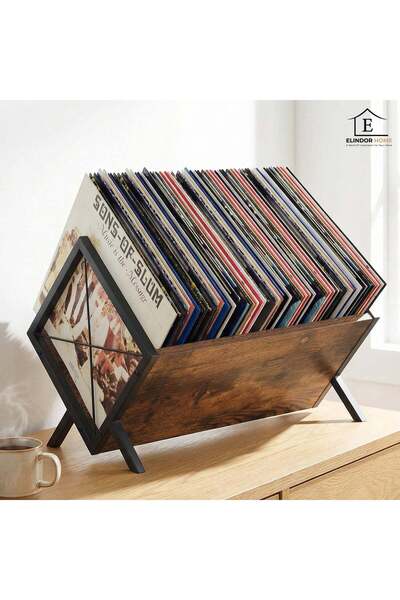 Elindor ®   Βάση για δίσκους βινυλίου, Οργανωτής δίσκων βινυλίου 80-100 LP, 4...