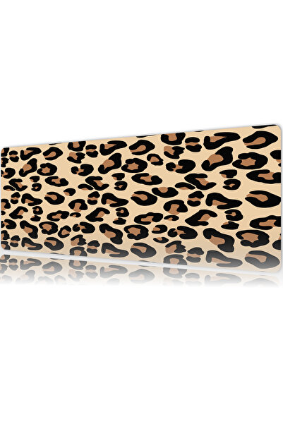 urzuva Leopar Desen Gaming Oyuncu XL Mouse Pad Mousepad 80X30 cm 3Mm Dikişli ...
