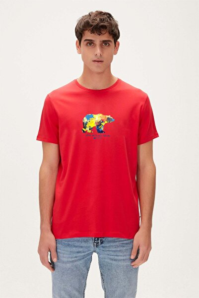 Bad Bear Speak Arty Red Men's Printed T-Shirt