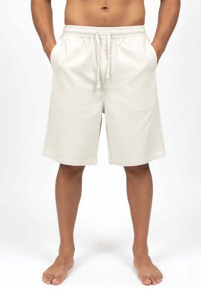 Bad Bear Museum white smoke men's shorts